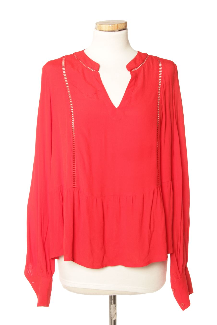 Blouse à manches longues Monoprix de la taille 38, de couleur rouge