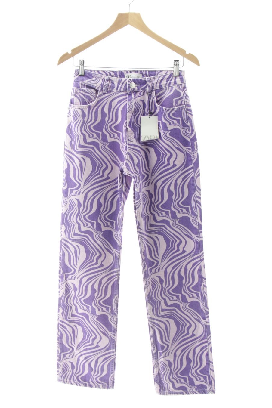Jeans von Zara Größe 36, Farbe Aufdruck, aus Jeanskleidung für