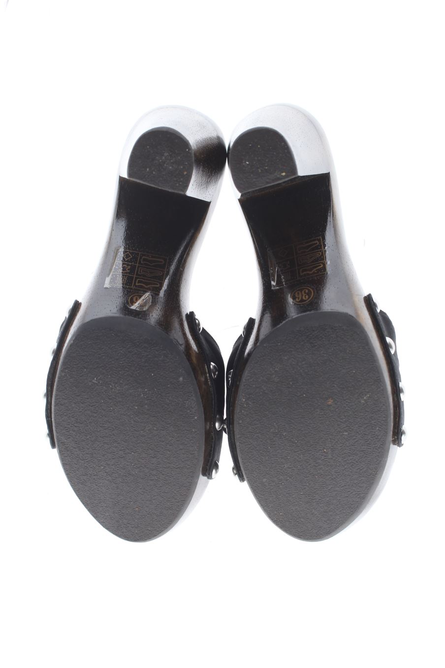 Sandalias tacon de Carpe Diem de la talla 36, de color gris de