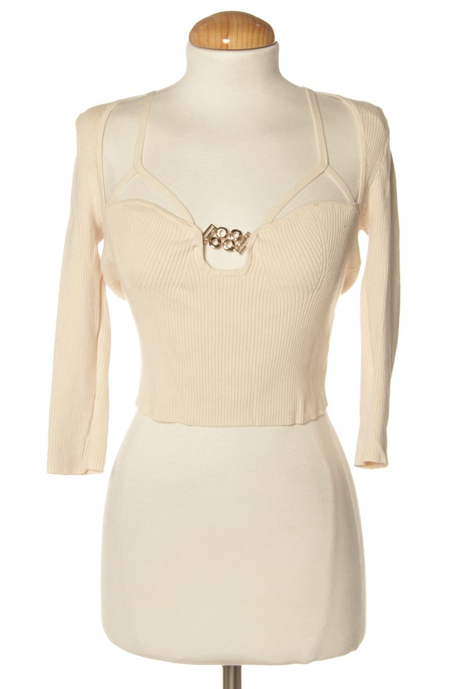 Top de Bershka de la talla M, de color beige