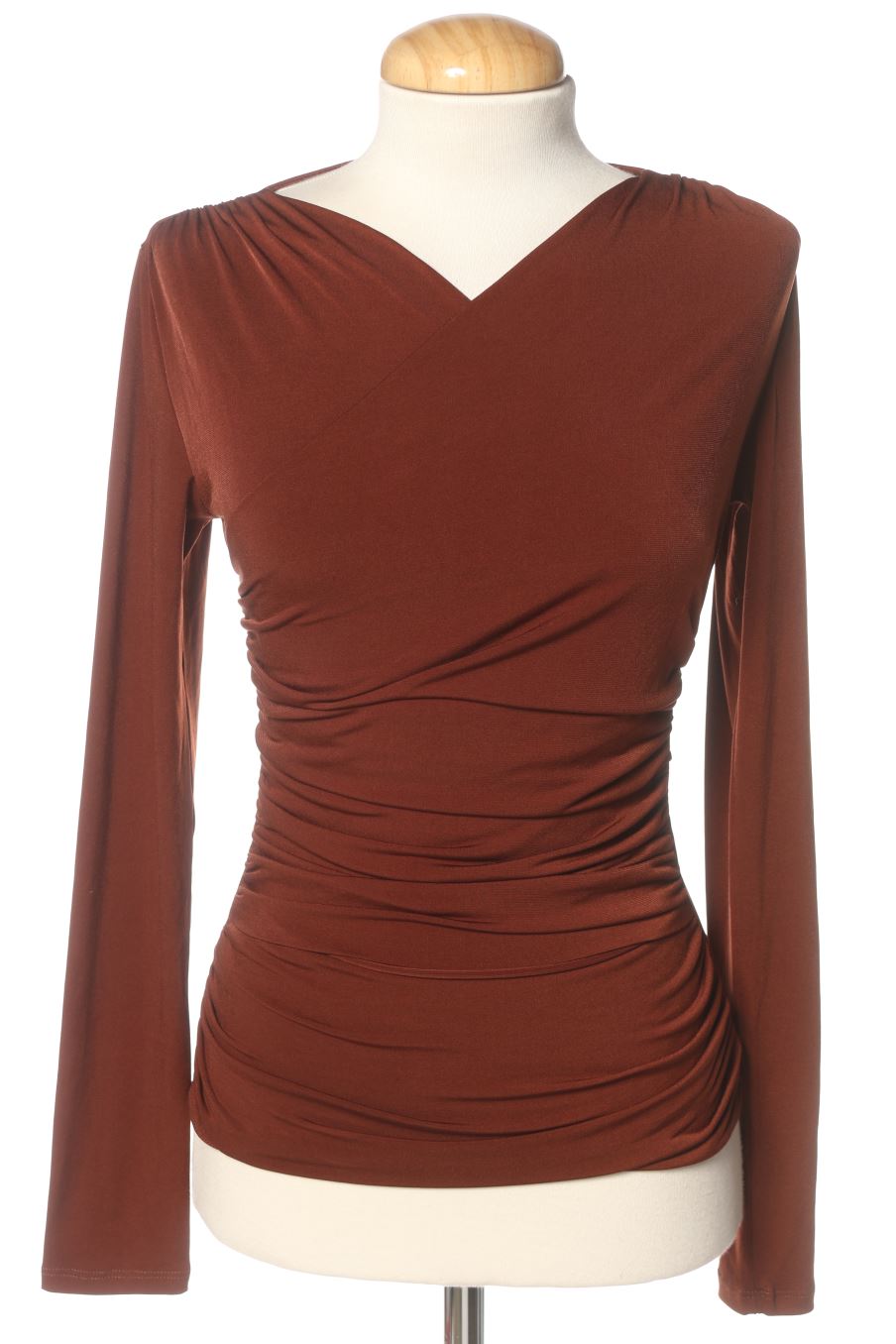Blusa de manga larga de Zara de la talla S, de color marrón