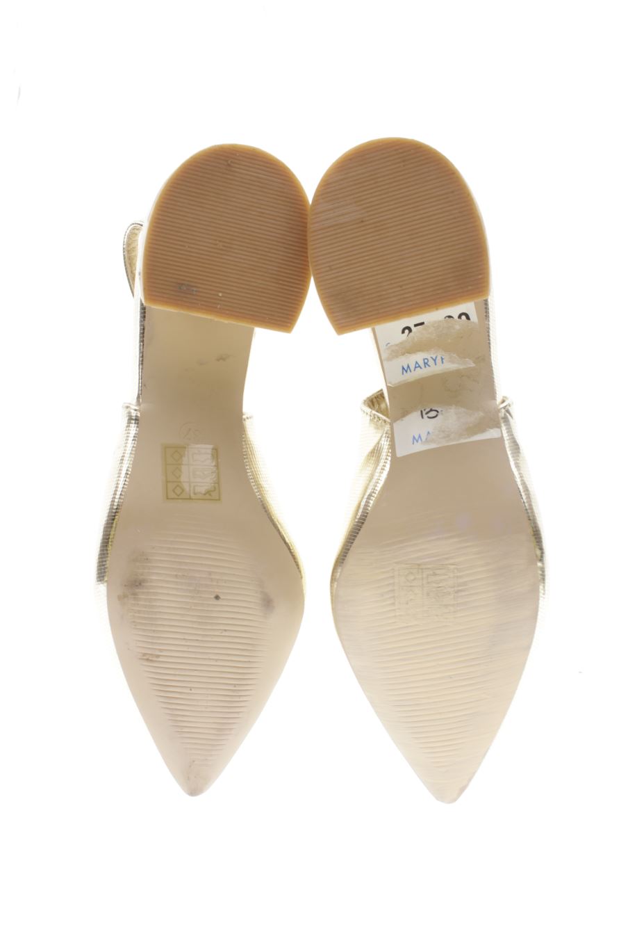 Zapatos de tacon de Marypaz de la talla 37, de color dorado de