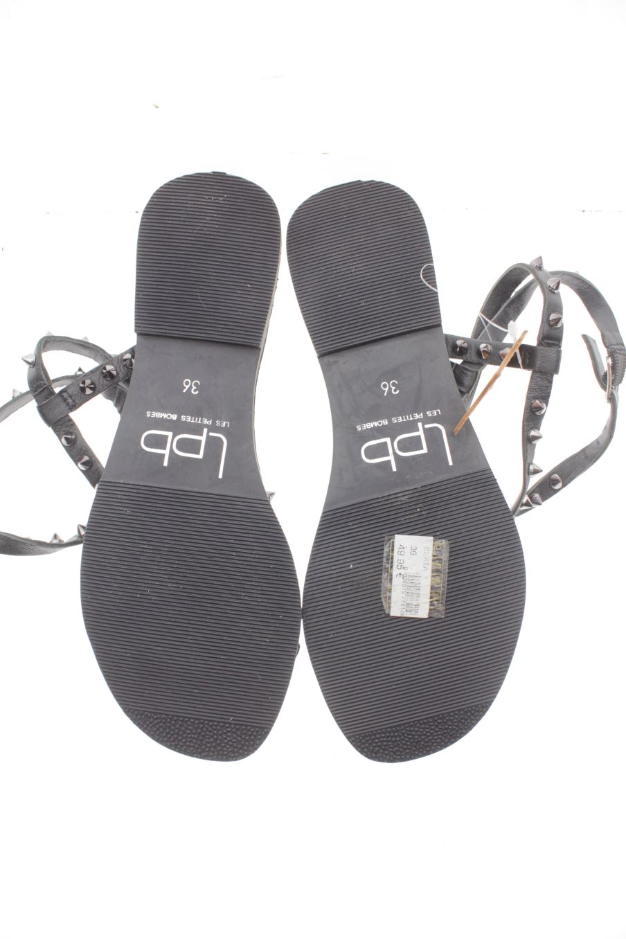 Sandalias planas de LPB de la talla 36, de color negro de