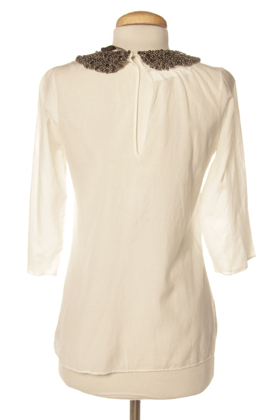 Blouse à manches courtes Zara de la taille XS, de couleur blanc