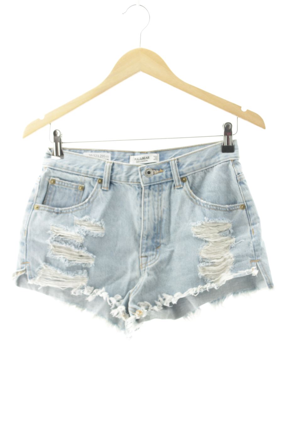 Shorts Pull & Bear de la taille 36, de couleur bleu de denim