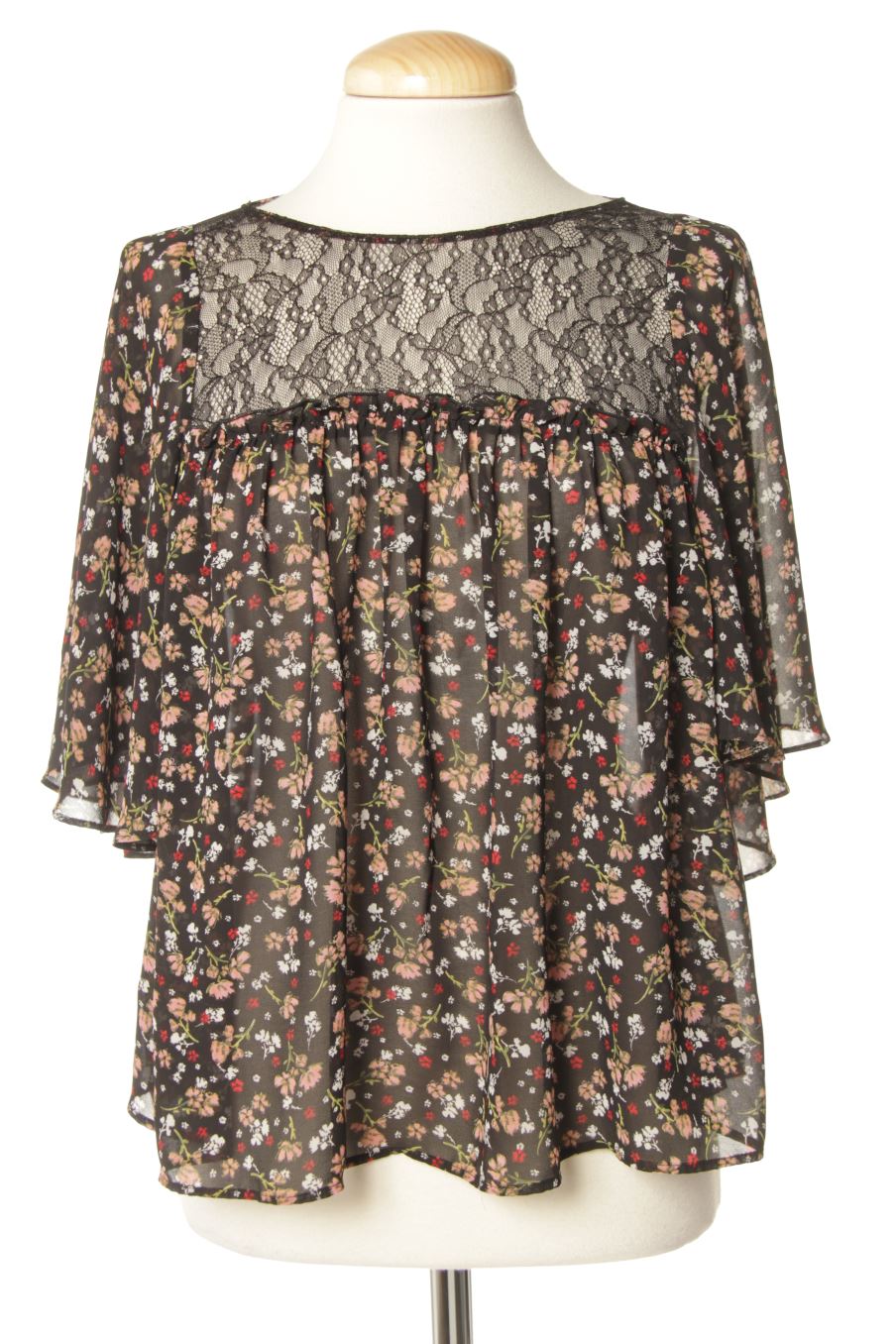 Blouse à manches courtes Zara de la taille S, de couleur fleurs