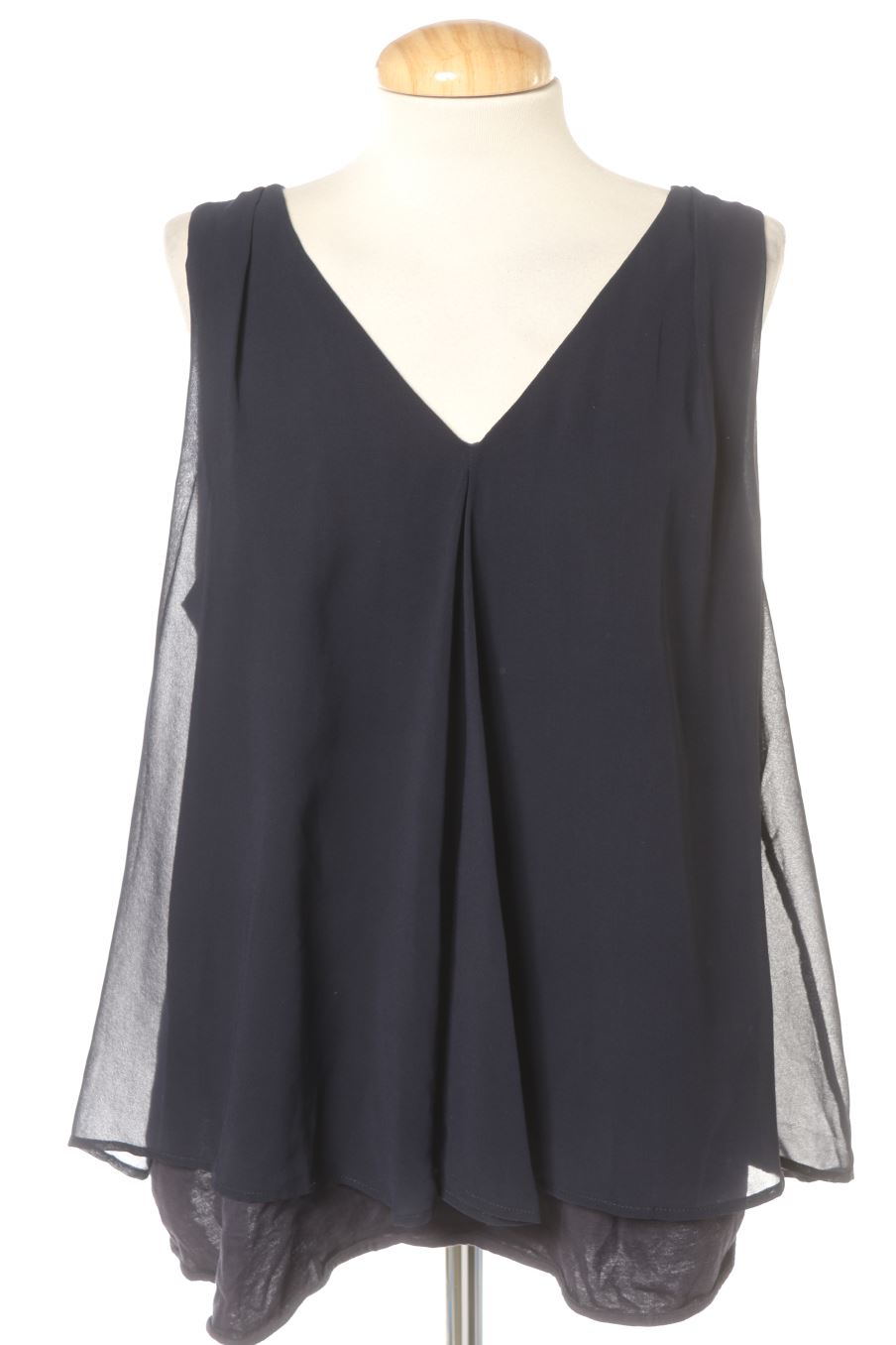 Blouse à manches courtes MANGO SuiT de la taille XL, de couleur bleu marine