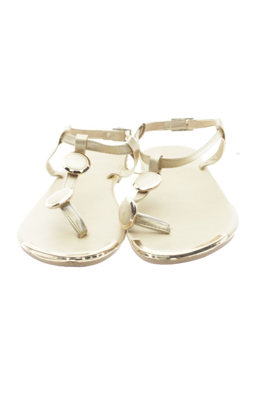 Sandalias planas de PERCENTIL de la talla 37, de color dorado de