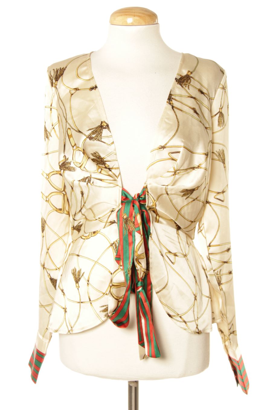 Blouse à manches longues Boohoo de la taille 36, de couleur beige