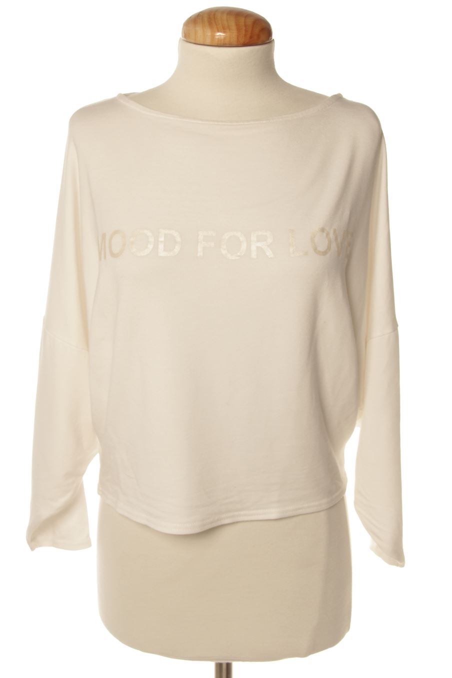 Camiseta manga larga de Zara de la talla M, de color blanco