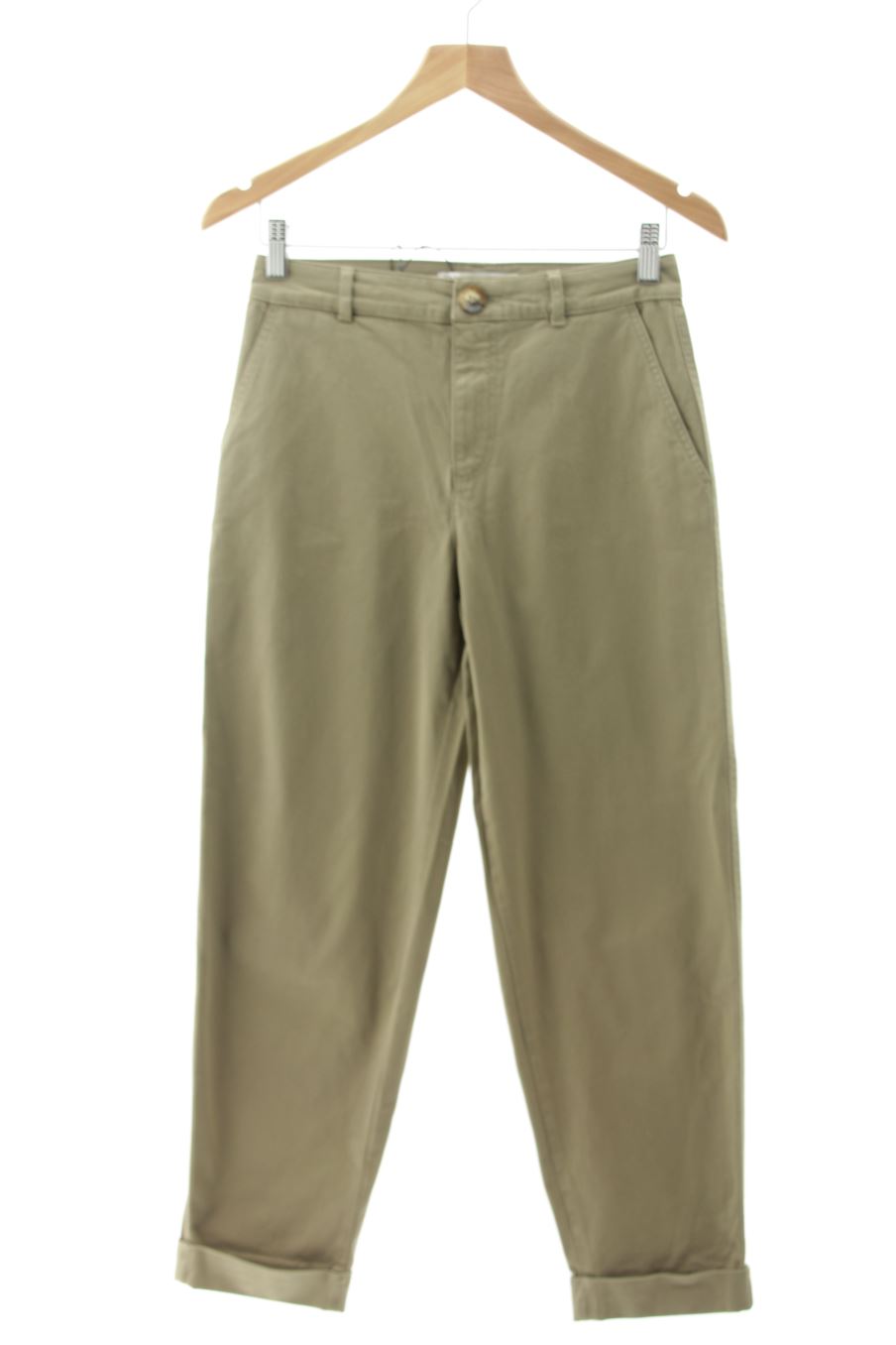 Pantalón de Zara de la talla 34, de color verde