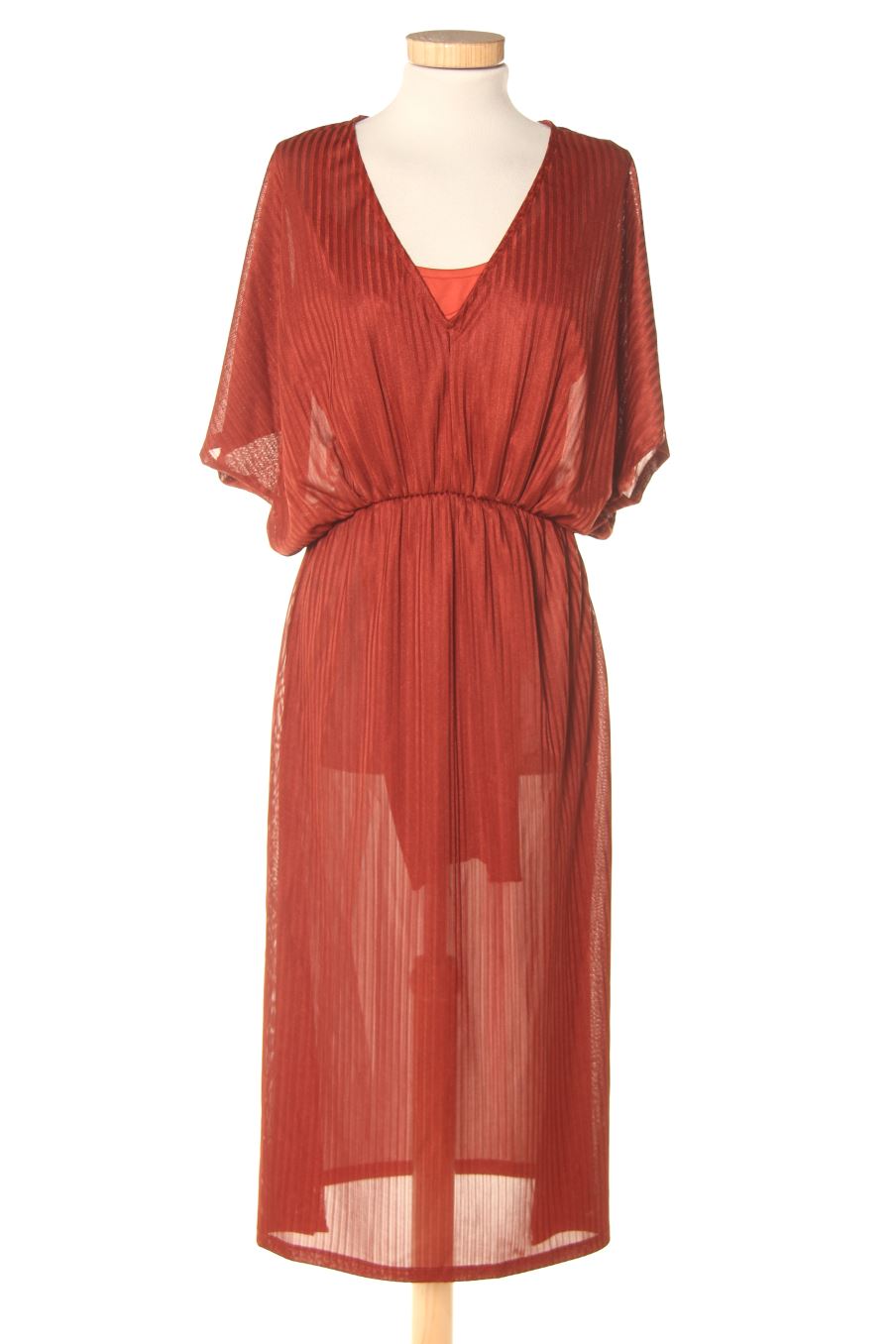 Robe casual Pull & Bear de la taille S, de couleur rouge
