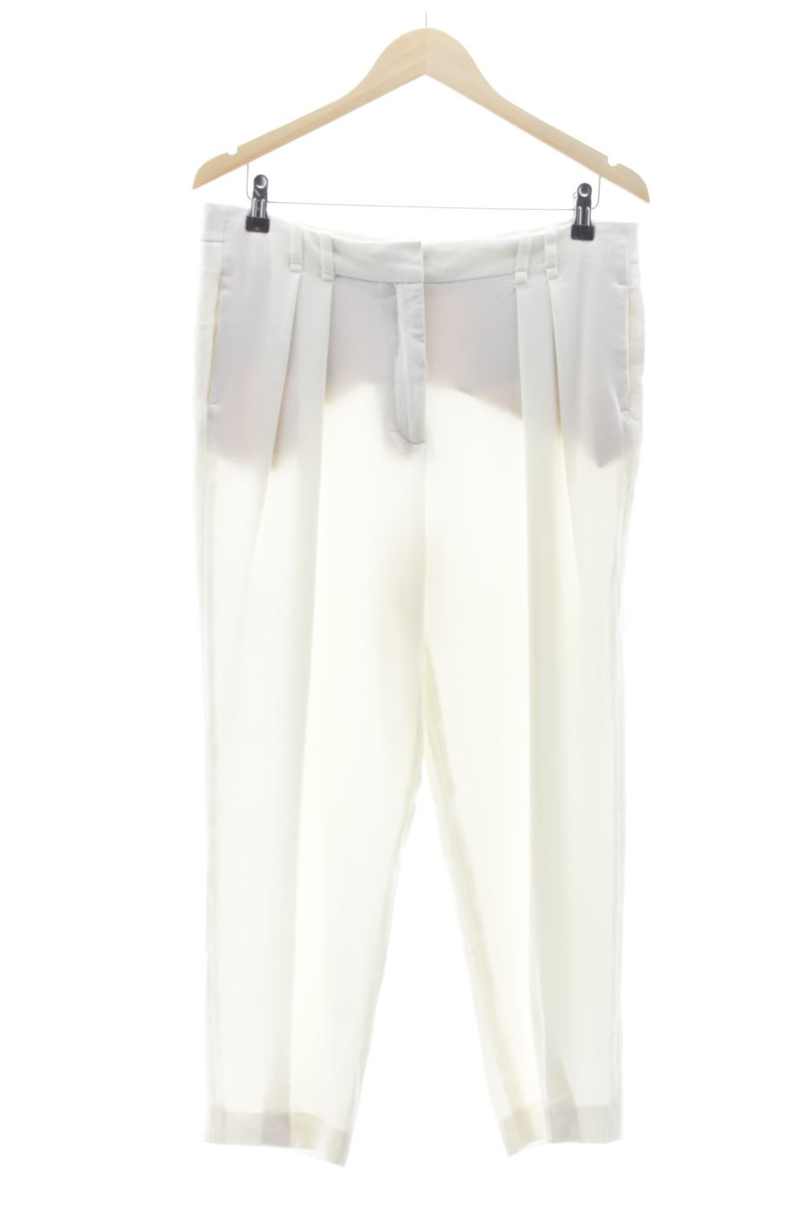 Pantalon Zara de la taille L, de couleur blanc