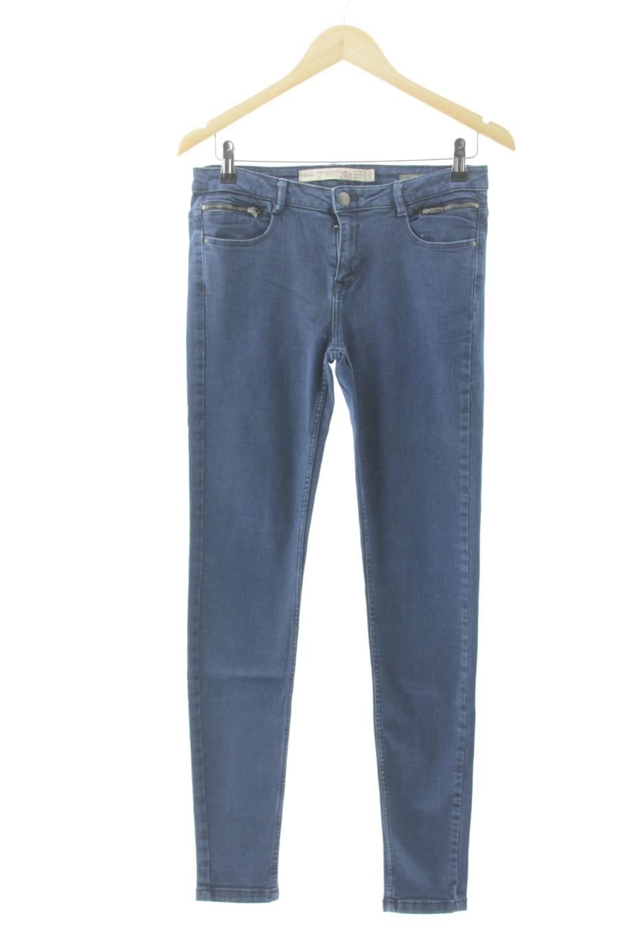 Jeans de Zara de la talla 38, de color blu