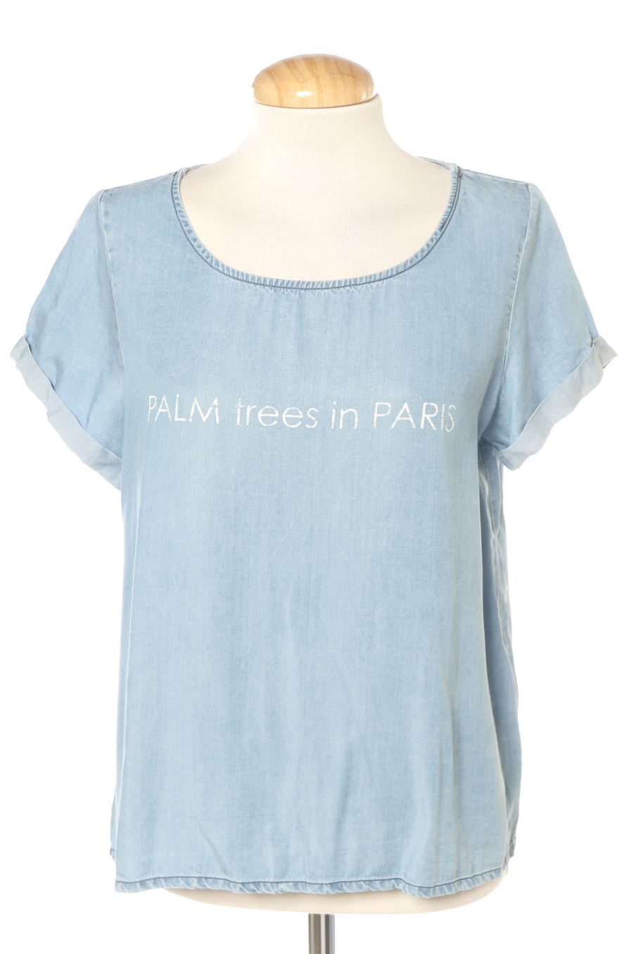 Blouse à manches courtes Zara de la taille S, de couleur bleu de denim