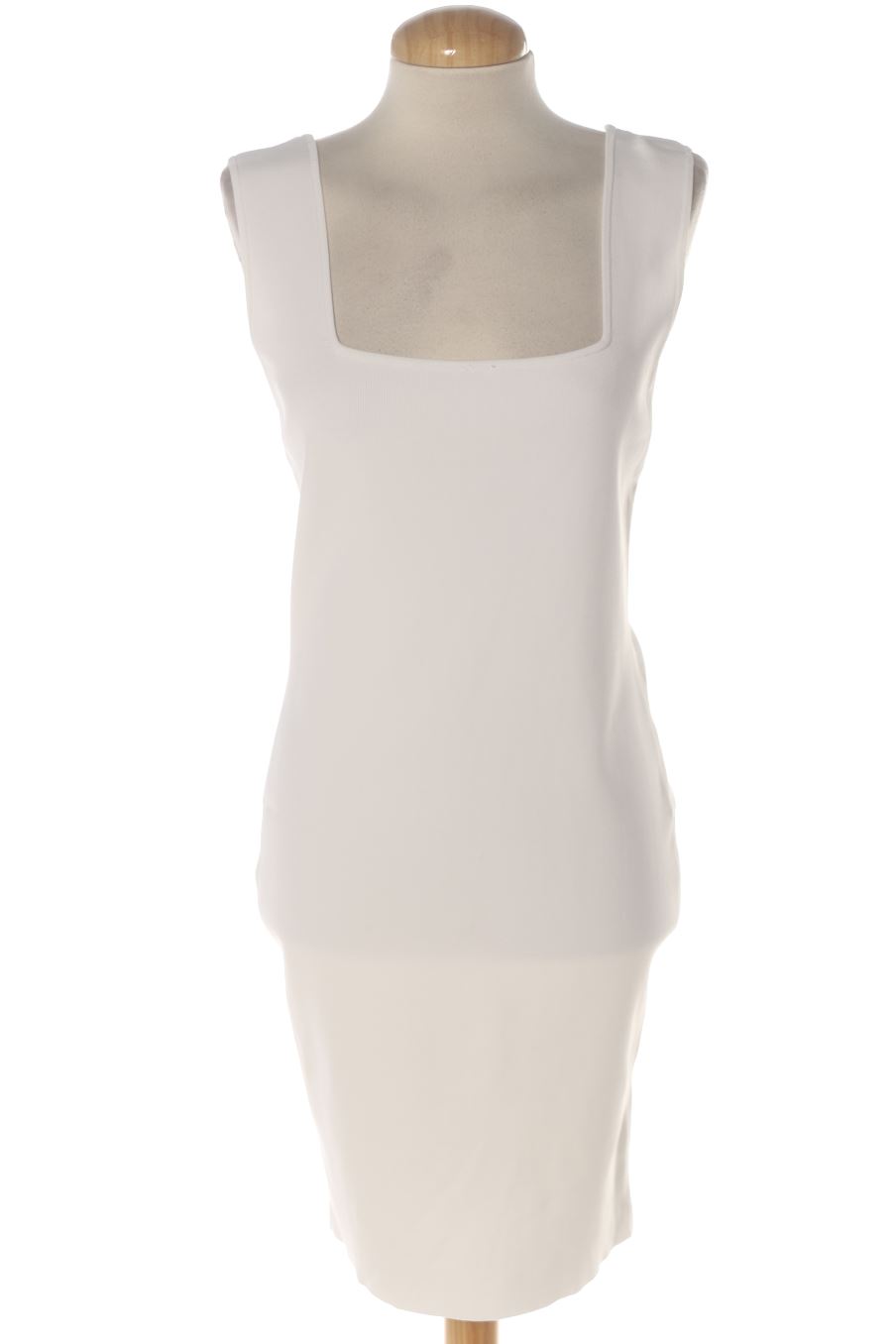 Robe casual Zara de la taille L, de couleur blanc