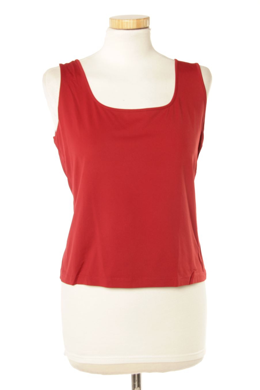 Camiseta sin mangas de Zara de la talla L, de color rojo
