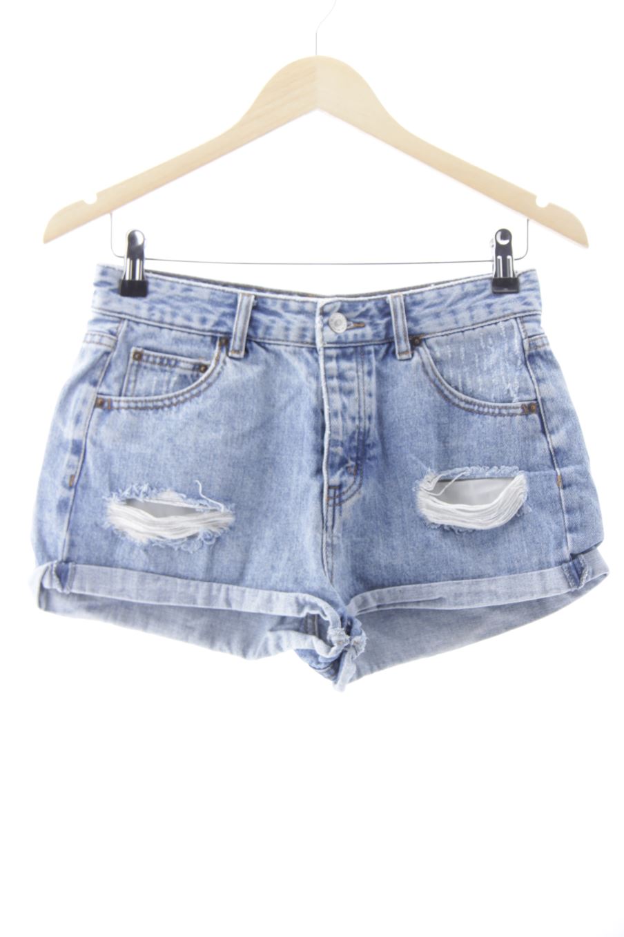 Shorts Pull & Bear de la taille 36, de couleur bleu de denim