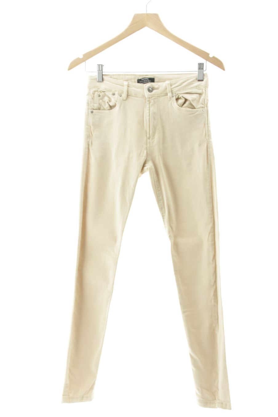 Vaquero de Bershka de la talla 36, de color beige de ropa vaquera