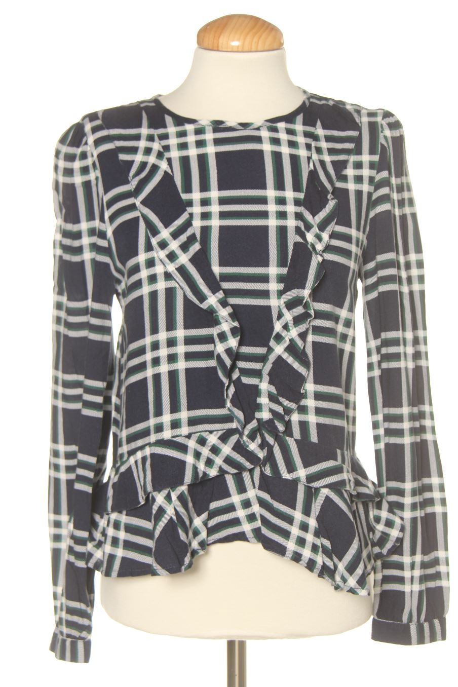 Blusa de manga larga de Mango de la talla XS, de color cuadros