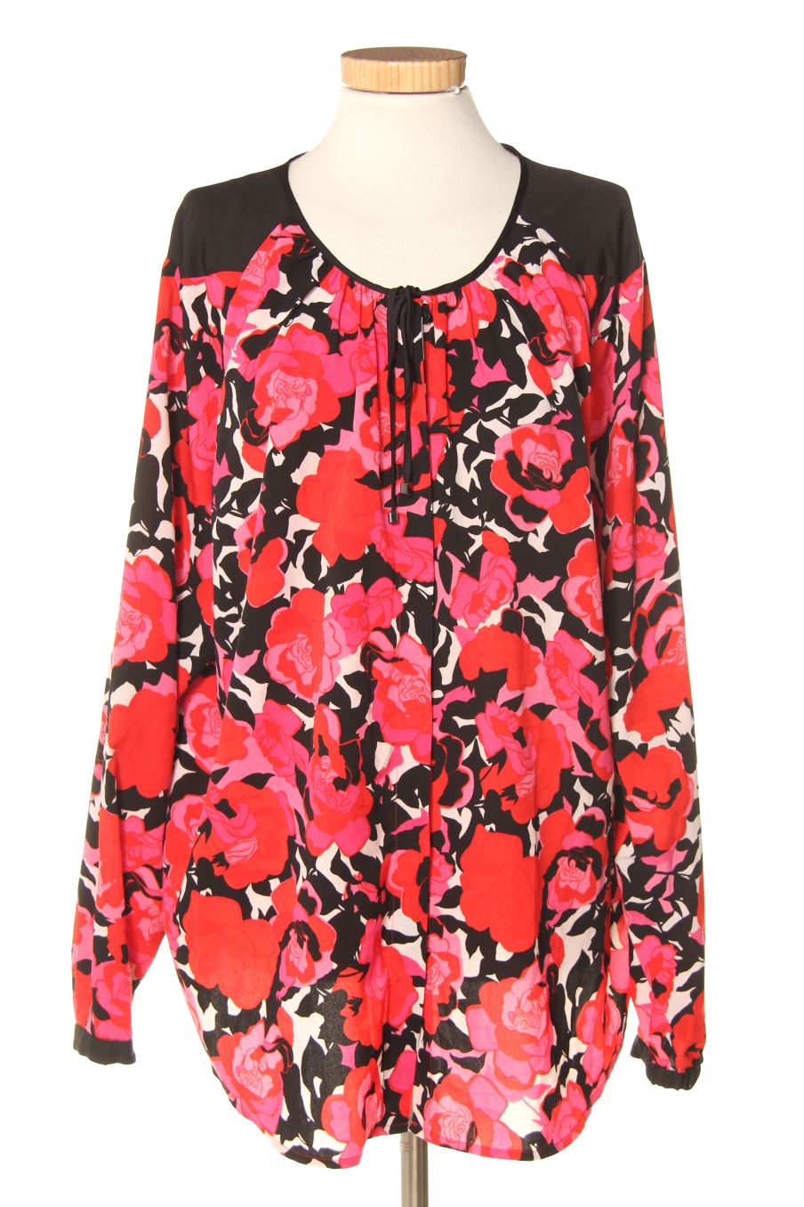 Blouse Femme Wild Fable Rouge à Fleurs - Taille XXL - Manches Cloche Transparentes - Neuve Avec étiquette