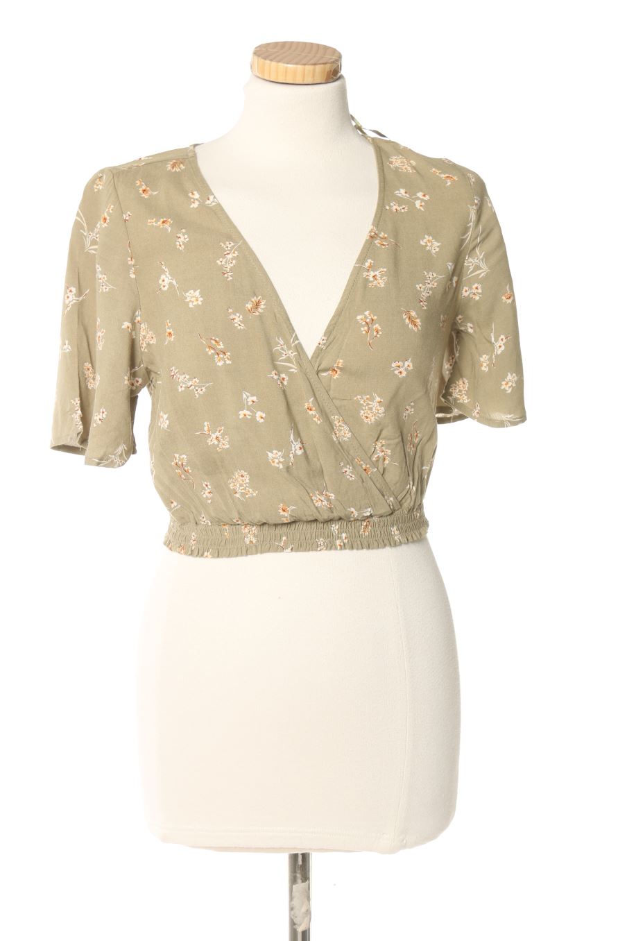Blouse à manches courtes Pull & Bear de la taille S, de couleur vert