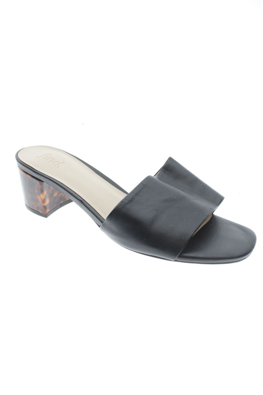 Sandalias tacon de Find de la talla 39, de color negro de