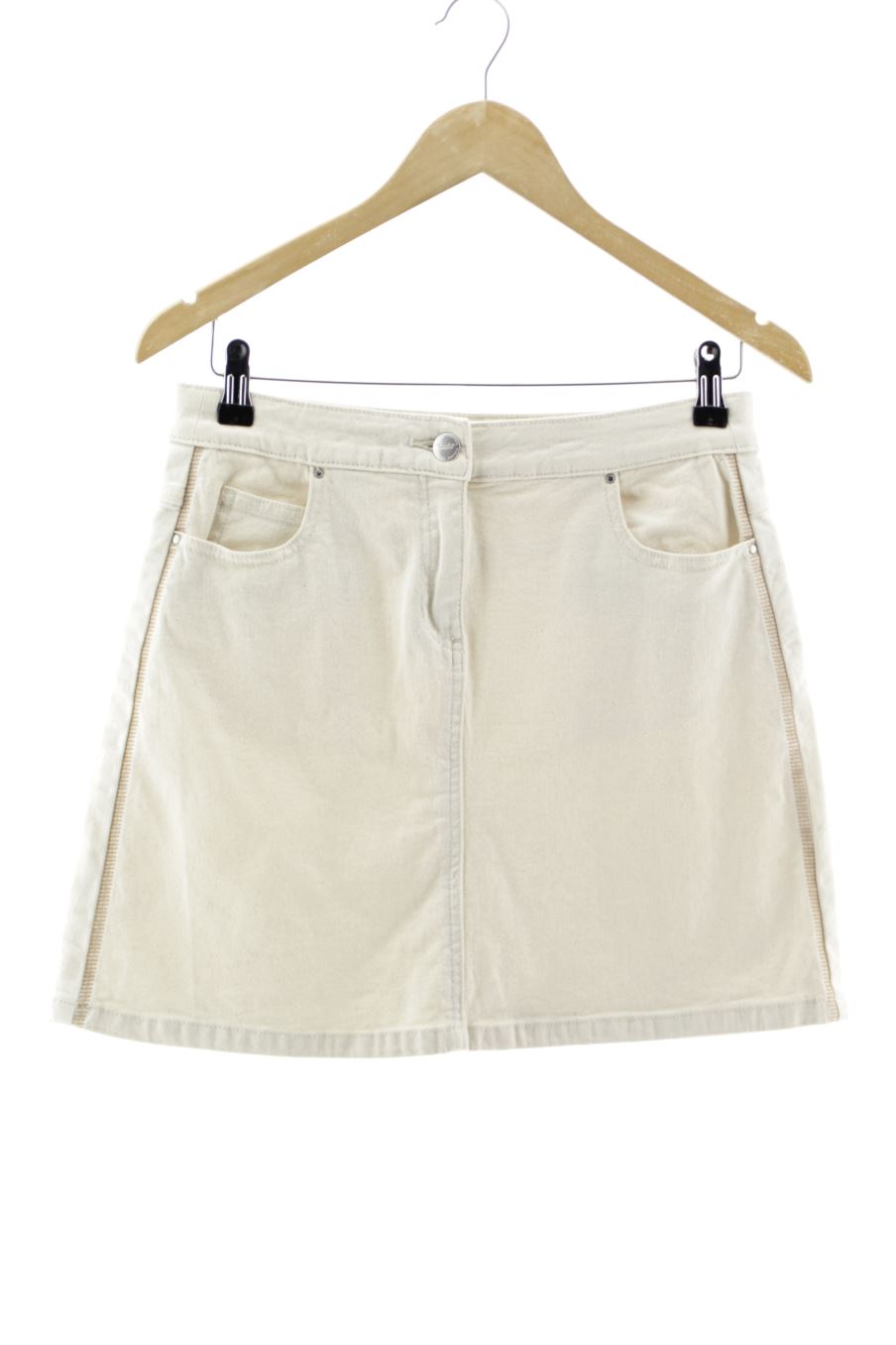 Aufwändiger Rock von Tintoretto Größe 38, Farbe Beige, aus Jeanskleidung für