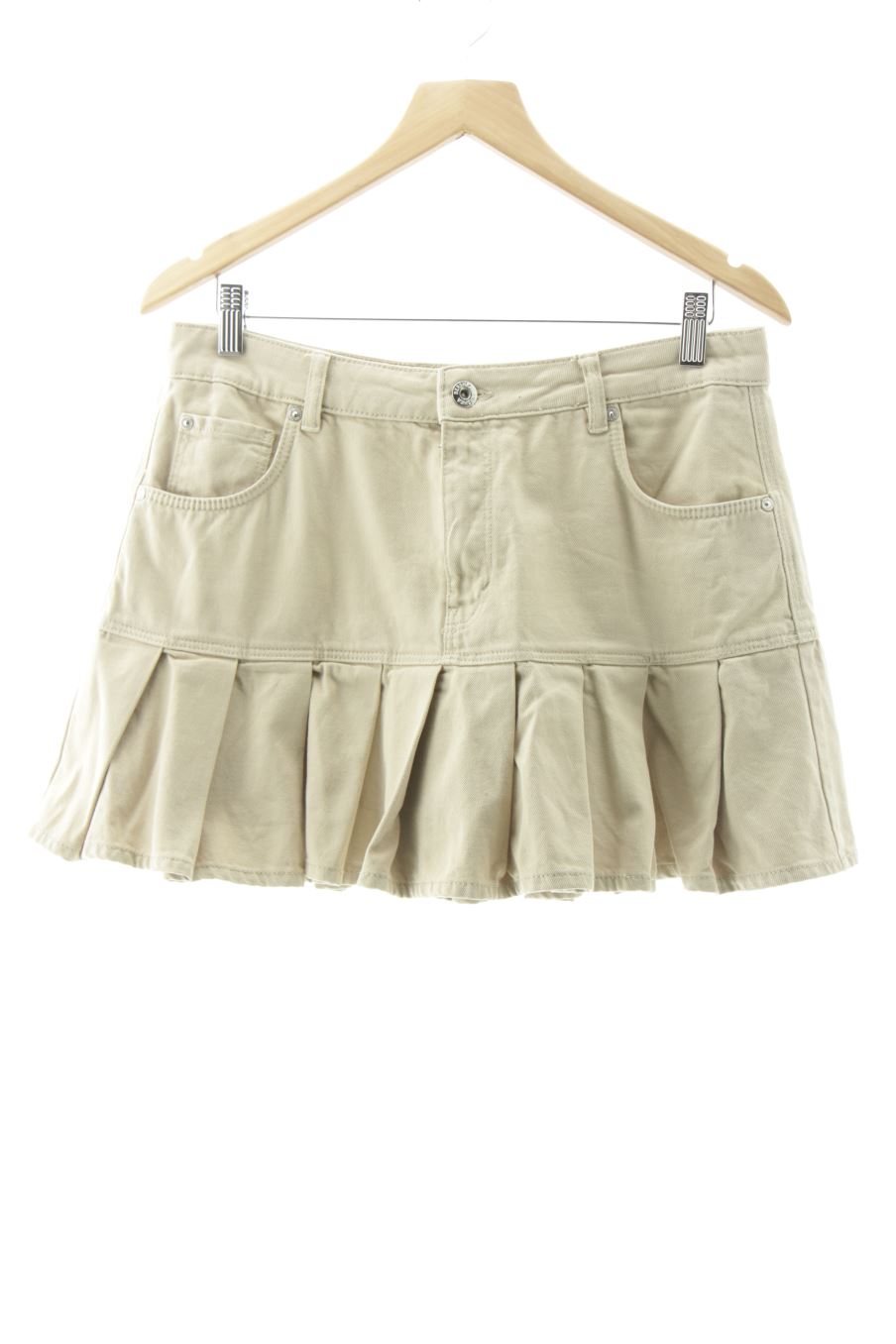 Falda de Bershka de la talla 40, de color beige de ropa vaquera