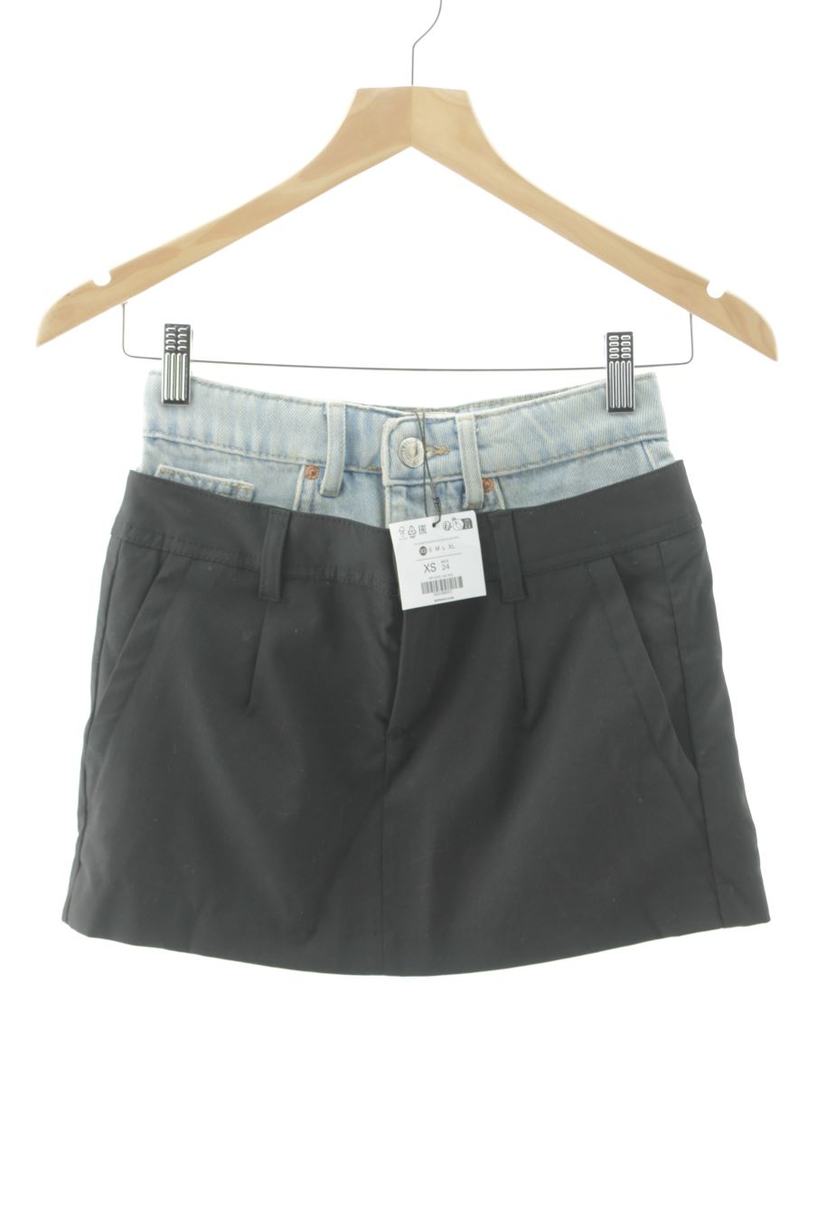 Aufwändiger Rock von Bershka Größe XS, Farbe Schwarz, für