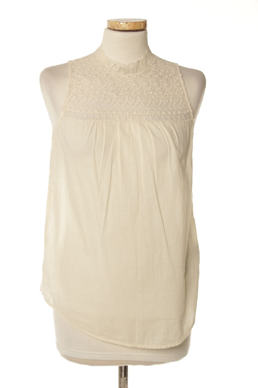 Blouse à manches courtes Zara de la taille XS, de couleur beige