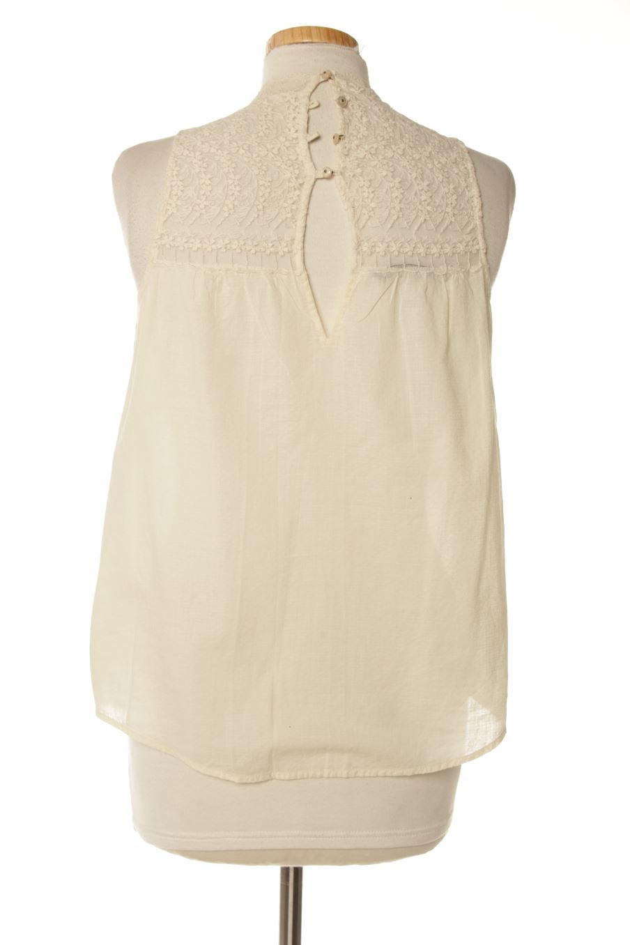 Blouse à manches courtes Zara de la taille XS, de couleur beige
