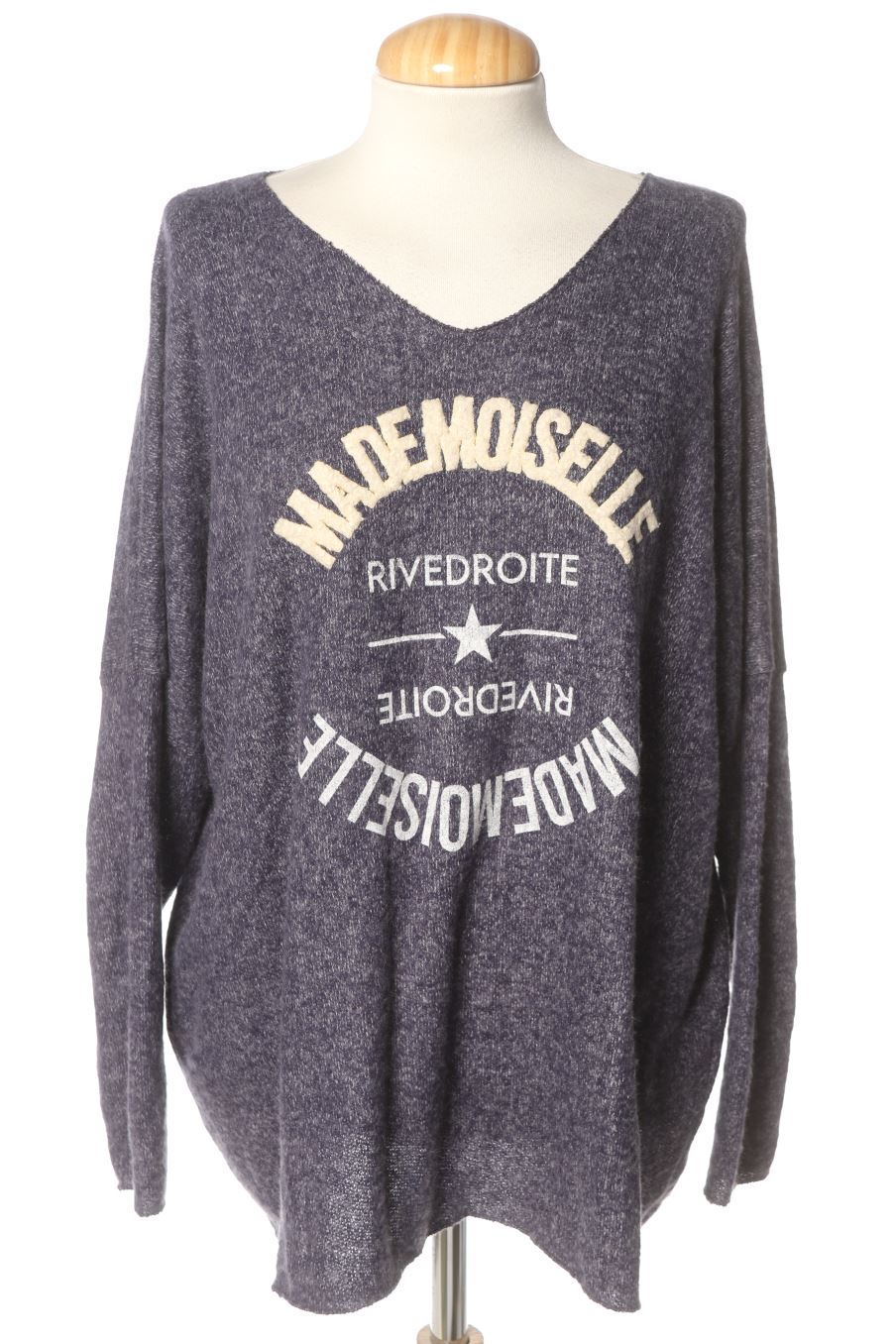 Pull Made in italy de la taille SUPER XXL, de couleur bleu marine