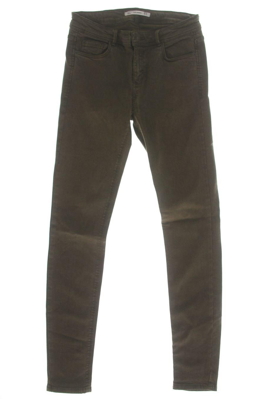 Vaqueros de Trf (ZARA) de la talla 38, de color verde de ropa vaquera