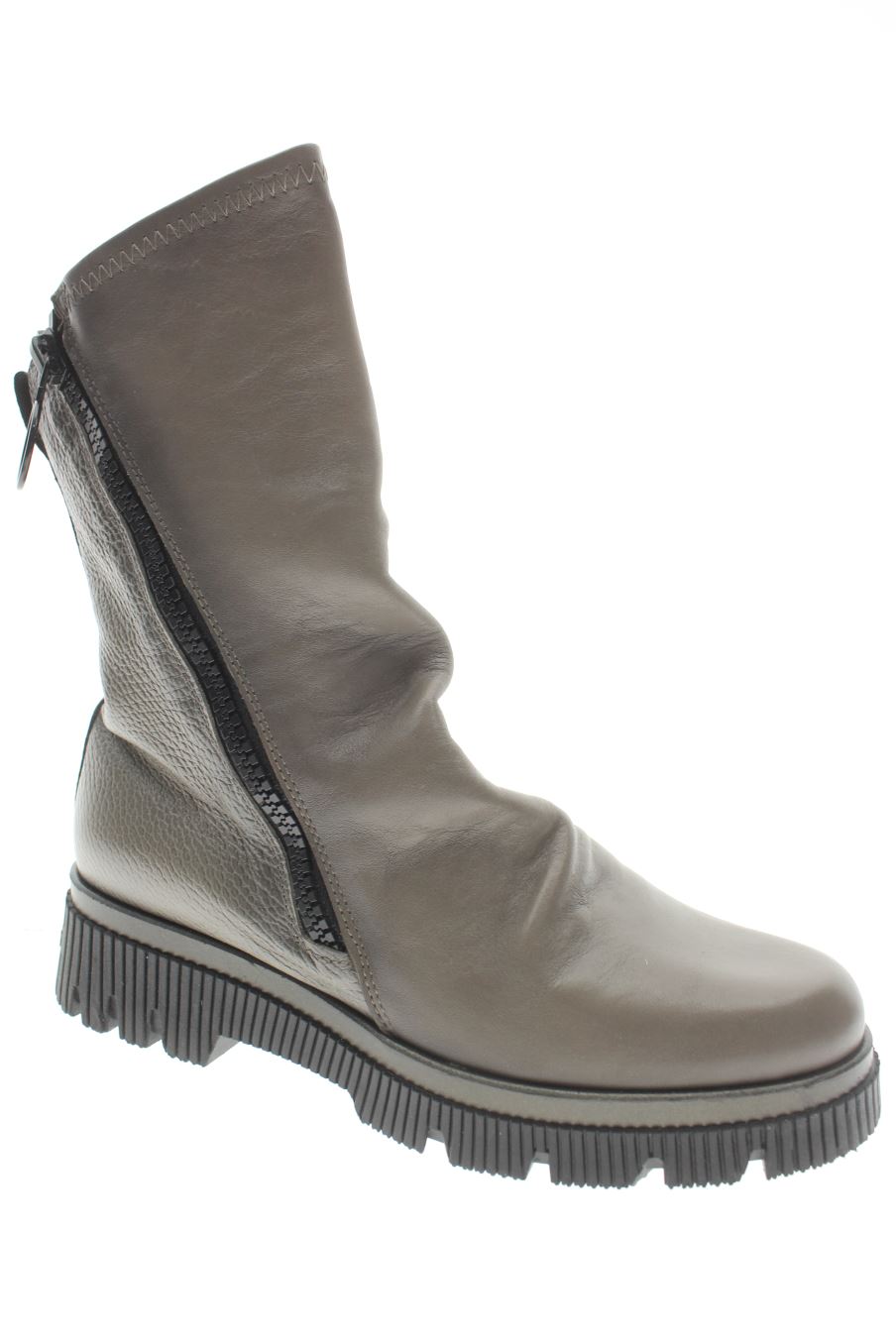 Bottes Femmes Grises Taille 6 – Talon Haut, Bout Ouvert, Simili Cuir | Neuf Sans Emballage