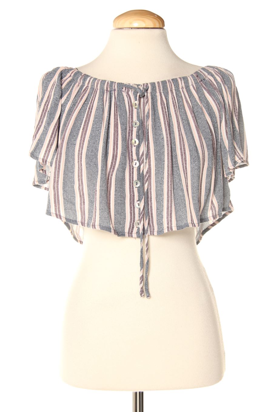 Blouse à manches courtes Pull & Bear de la taille S, de couleur rayures