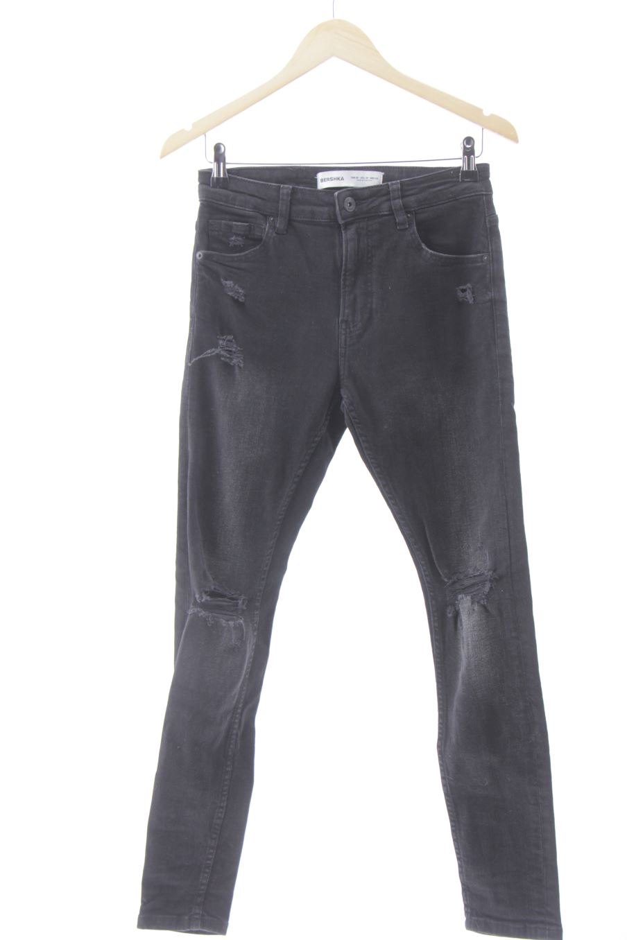 Vaquero de Bershka de la talla 36, de color negro de ropa vaquera
