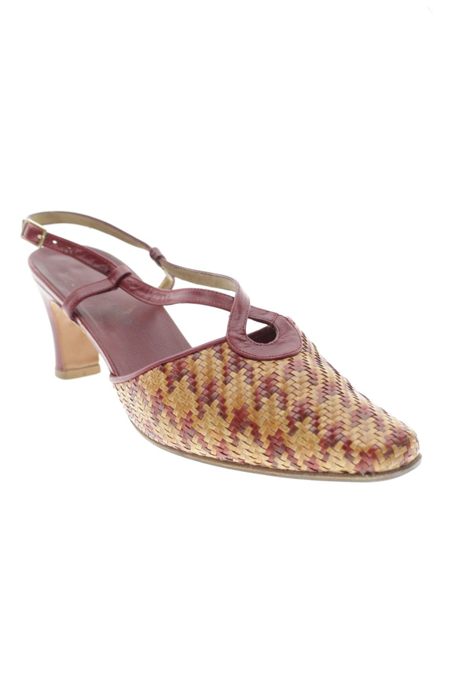 Sandalias tacon de ASENSIO de la talla 40, de color burdeos de