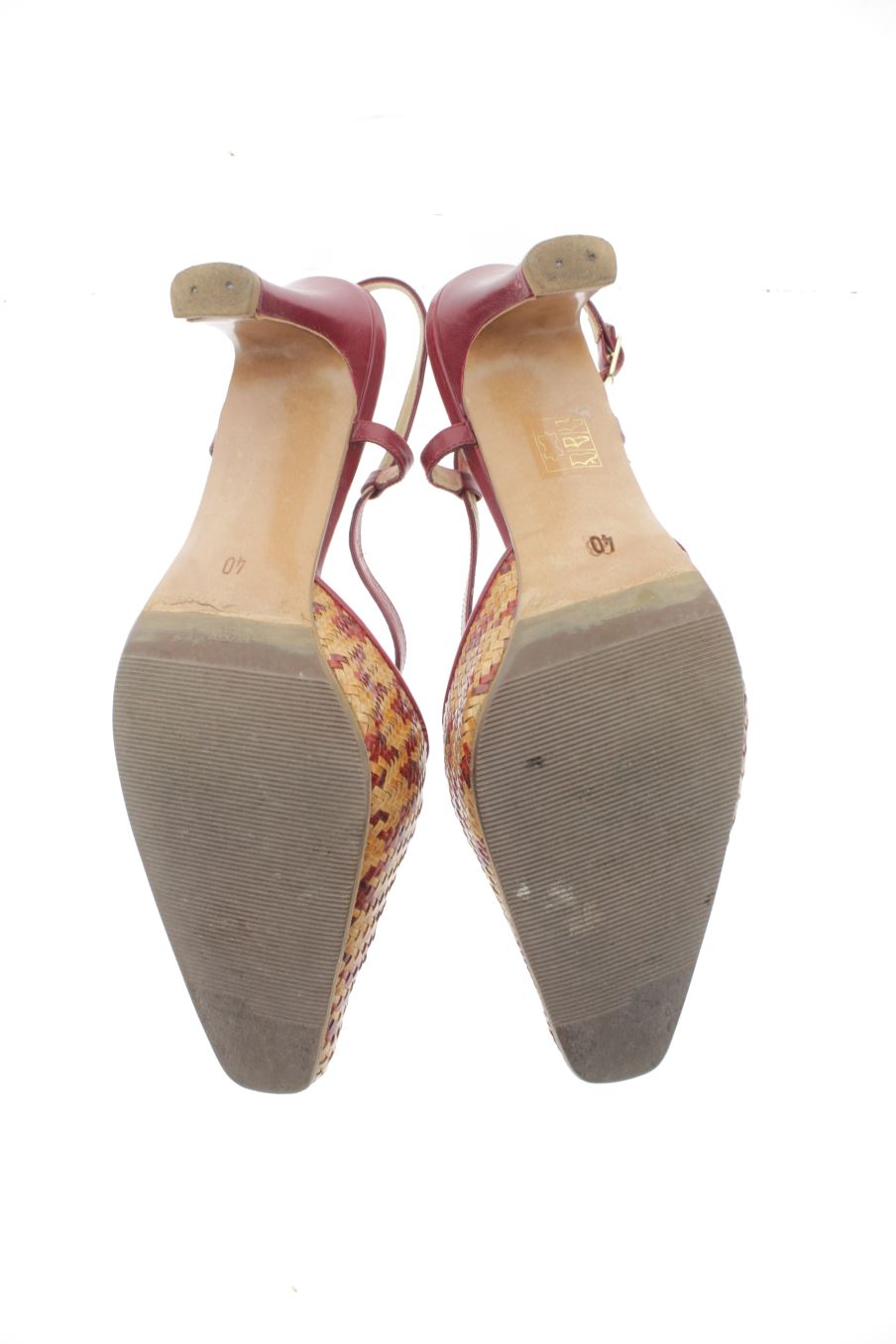 Sandalias tacon de ASENSIO de la talla 40, de color burdeos de