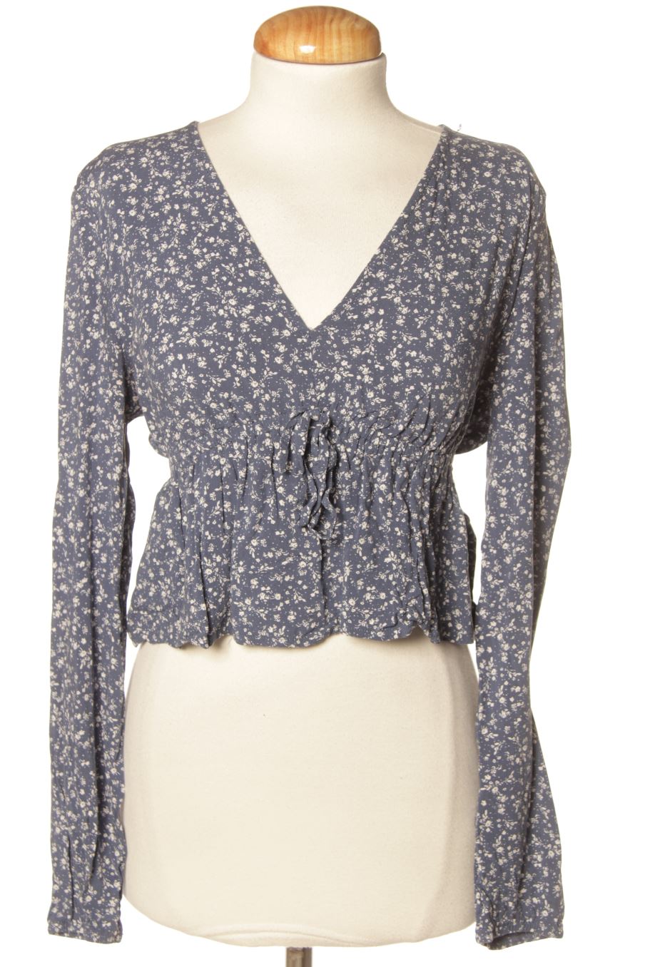 Blouse à manches longues Bershka de la taille M, de couleur bleu