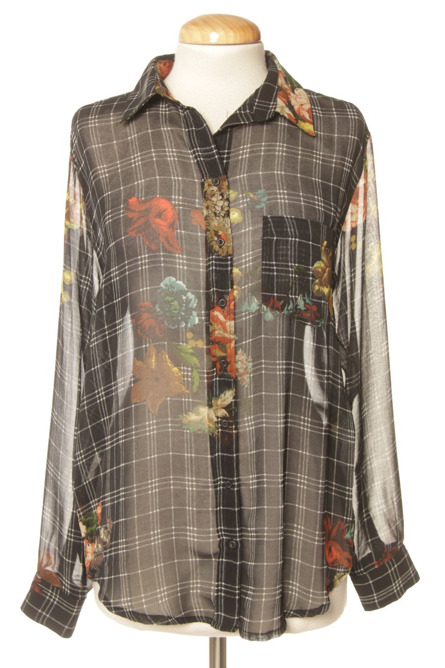 Camisa de Mango de la talla XS, de color flores