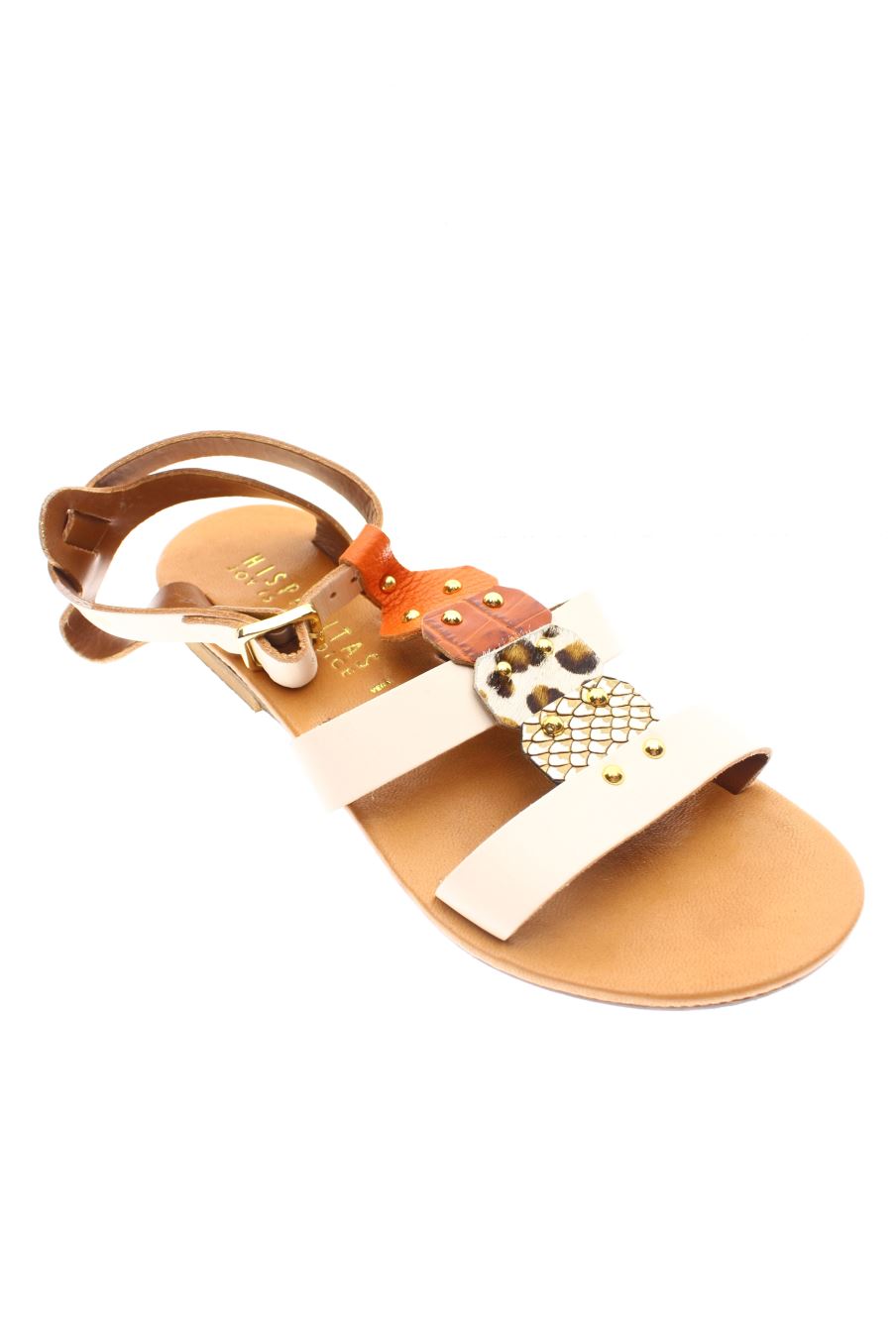 Flache Sandalen von Hispanitas in der Grösse 36, in der Farbe animal print aus