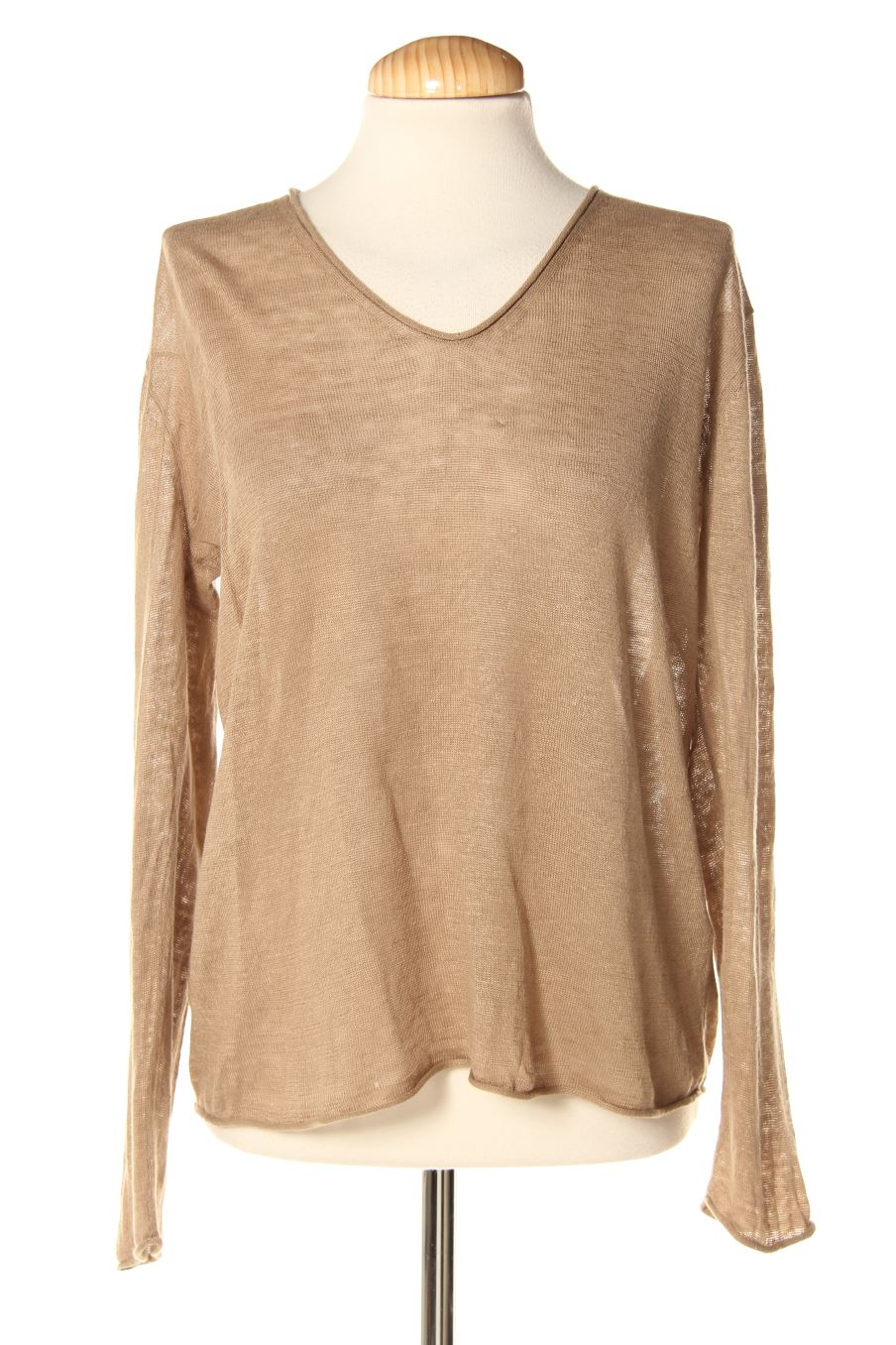 Camiseta manga larga de Massimo Dutti de la talla XS, de color beige