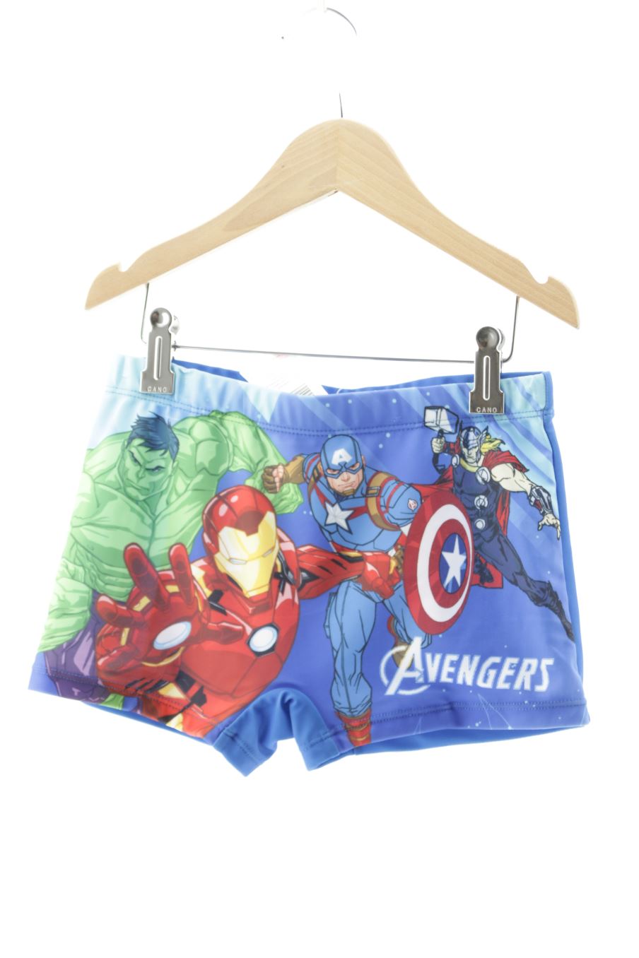 Maillot de bain Marvel de la taille 8 ans avec une étiquette