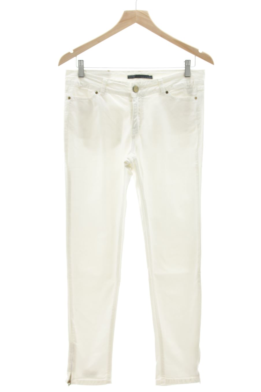 Jeans Zara de la taille 40, de couleur blanc de denim