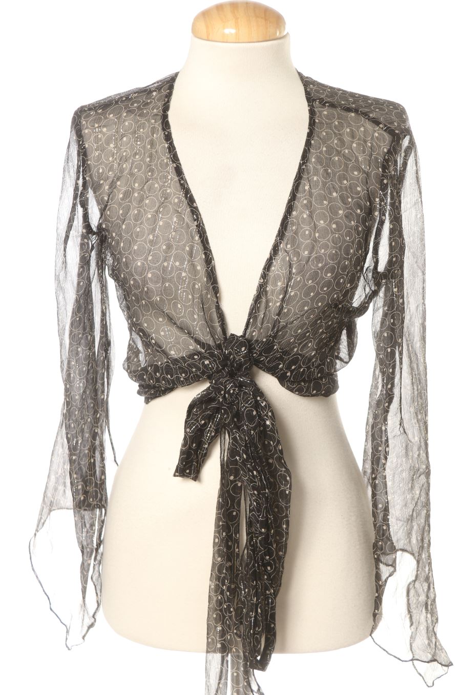 Blusa de manga larga de Sisley de la talla XS, de color estampado de seda