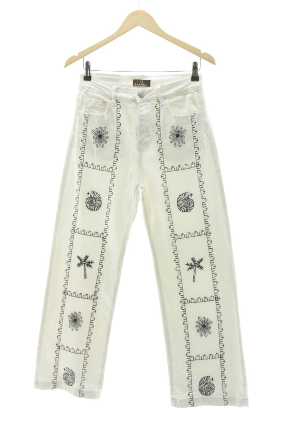 Vaquero de Tantra de la talla L, de color blanco de ropa vaquera