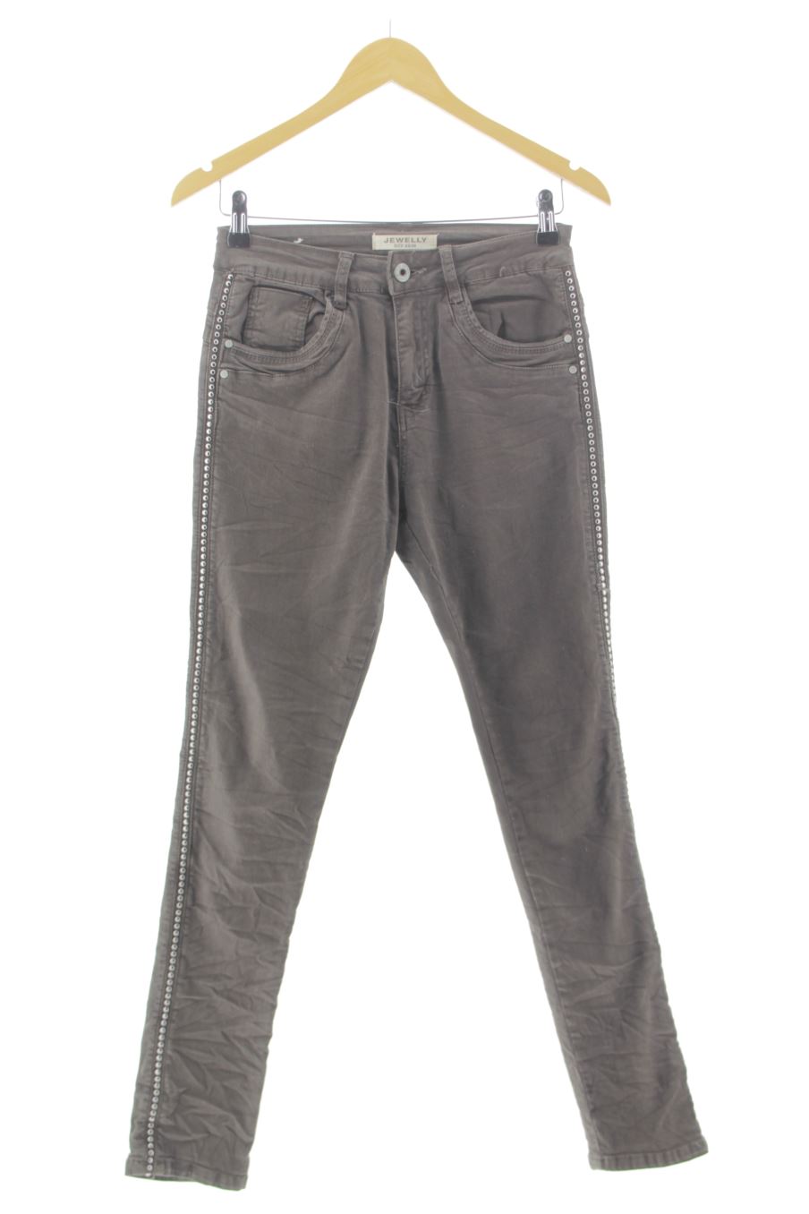 Jeans von JEWELLY Größe XS, Farbe Braun, aus Jeanskleidung für