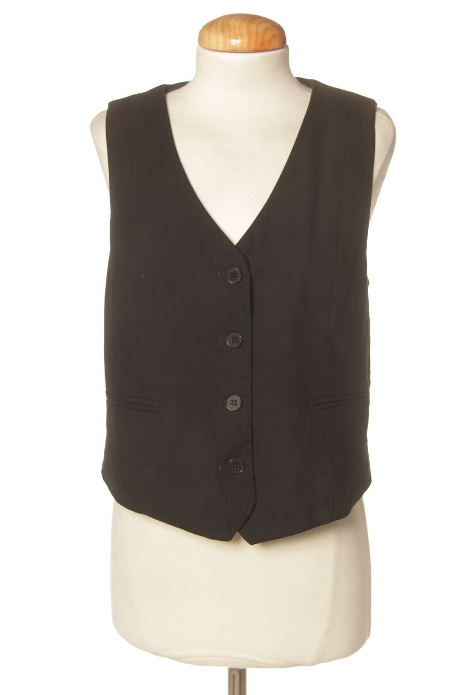 Chaleco de tela de Zara de la talla S, de color negro