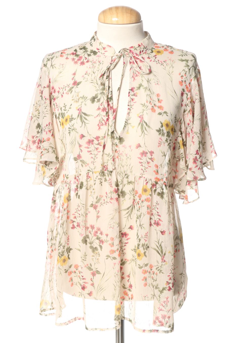 Blouse à manches courtes SLOWLOVE de la taille M, de couleur fleurs